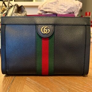 Gucci Ophidia GG black leather shoulder bag